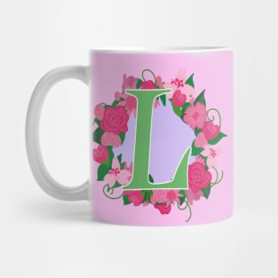 Monogram L, Personalized Floral Initial Mug